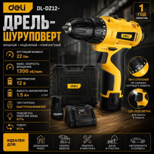 🛠️⚡ Дрель-шуруповерт Deli⚡🛠️